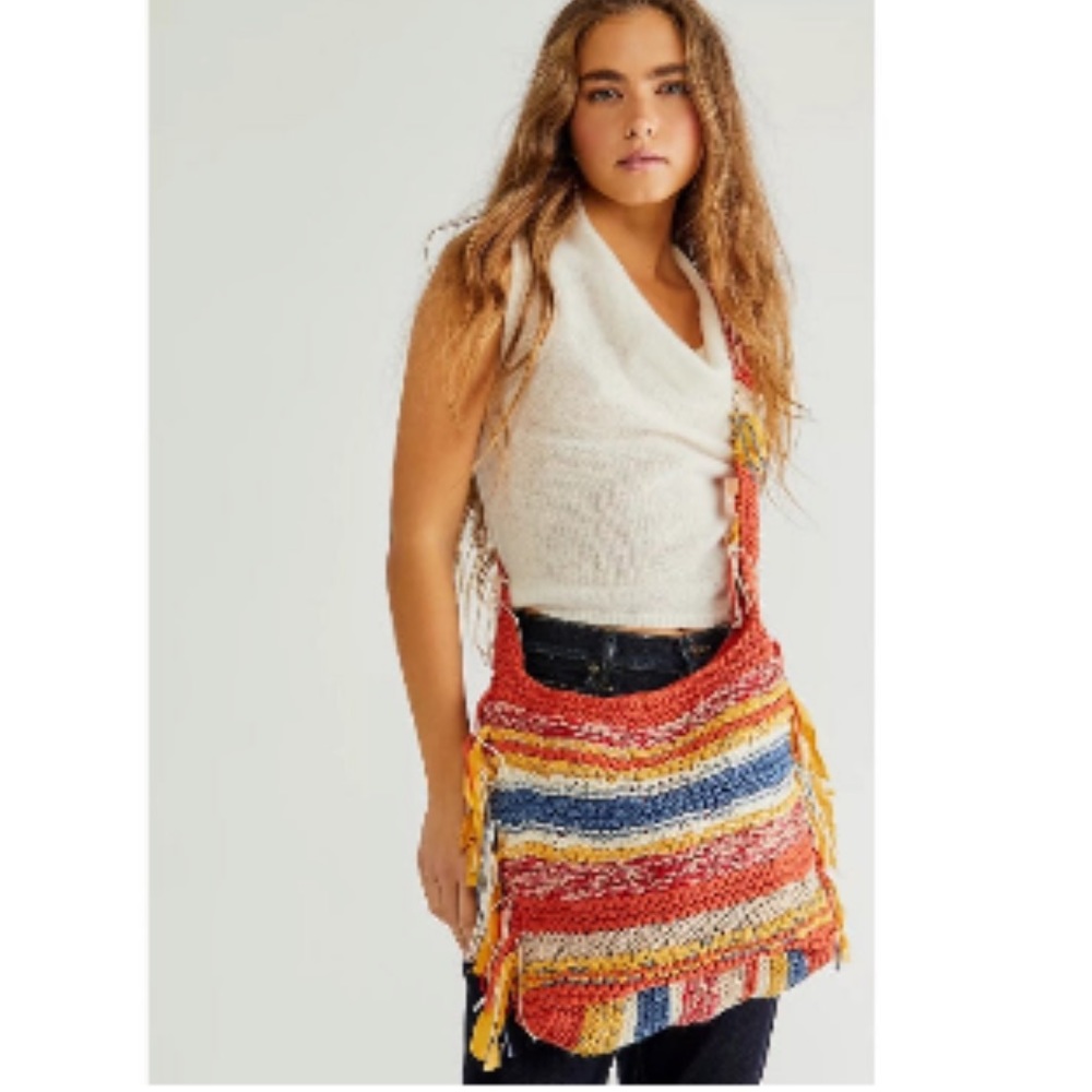 NWOT 💥 RARE 💥 Free People Northbound Hobo Crossbody Bag in Bright Combo